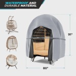 Penutup Kursi Telur Teras Ganda, Penutup Kursi Telur Rotan untuk Perabot Luar Ruangan